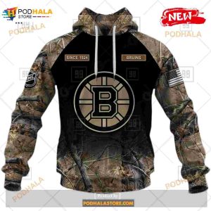 Custom Nhl Boston Bruins Hunting Camouflage Design Hoodie Sweatshirt Shirt 3d 2