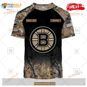 Custom Nhl Boston Bruins Hunting Camouflage Design Hoodie Sweatshirt Shirt 3d 3