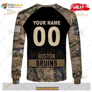 Custom Nhl Boston Bruins Hunting Camouflage Design Hoodie Sweatshirt Shirt 3d 8
