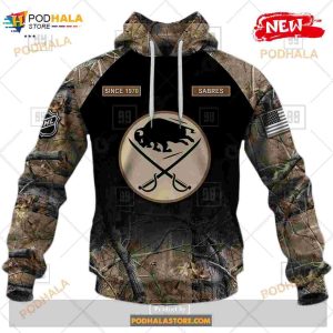 Custom Nhl Buffalo Sabres Hunting Camouflage Design Hoodie Sweatshirt Shirt 3d 2