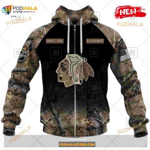 Custom Nhl Chicago Blackhawks Hunting Camouflage Design Hoodie Sweatshirt Shirt 3d 5