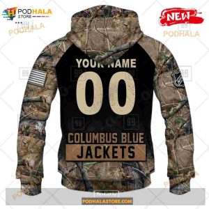 Custom Nhl Columbus Blue Jackets Hunting Camouflage Design Hoodie Sweatshirt Shirt 3d 6