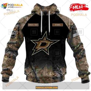 Custom Nhl Dallas Stars Hunting Camouflage Design Hoodie Sweatshirt Shirt 3d 2