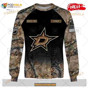 Custom Nhl Dallas Stars Hunting Camouflage Design Hoodie Sweatshirt Shirt 3d 4