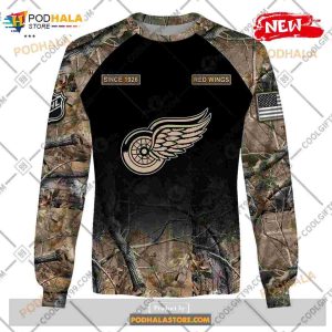 Custom Nhl Detroit Red Wings Hunting Camouflage Design Hoodie Sweatshirt Shirt 3d 4