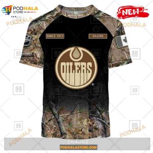 Custom Nhl Edmonton Oilers Hunting Camouflage Design Hoodie Sweatshirt Shirt 3d 3