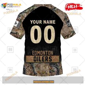 Custom Nhl Edmonton Oilers Hunting Camouflage Design Hoodie Sweatshirt Shirt 3d 7