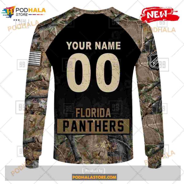 Custom NHL Florida Panthers Hunting Camouflage Design Hoodie Sweatshirt Shirt 3D