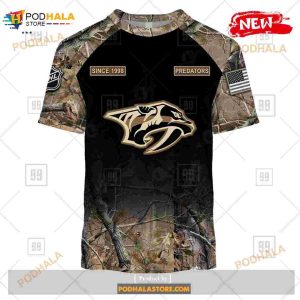 Custom Nhl Nashville Predators Hunting Camouflage Design Hoodie Sweatshirt Shirt 3d 3