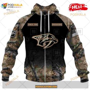 Custom Nhl Nashville Predators Hunting Camouflage Design Hoodie Sweatshirt Shirt 3d 5