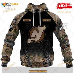 Custom Nhl New Jersey Devils Hunting Camouflage Design Hoodie Sweatshirt Shirt 3d 2
