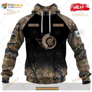 Custom Nhl Ottawa Senators Hunting Camouflage Design Hoodie Sweatshirt Shirt 3d 2