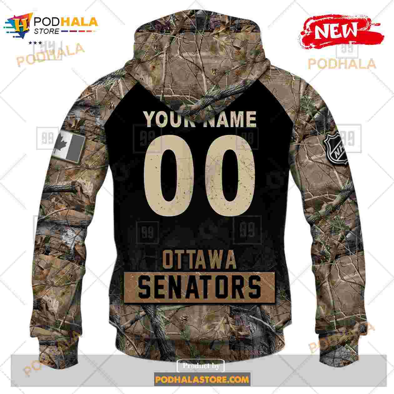 Custom NHL Ottawa Senators Hunting Camouflage Design Hoodie Sweatshirt Shirt  3D - Bring Your Ideas, Thoughts And Imaginations Into Reality Today