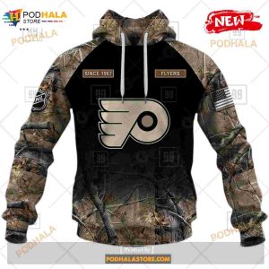 Custom Nhl Philadelphia Flyers Hunting Camouflage Design Hoodie Sweatshirt Shirt 3d 2