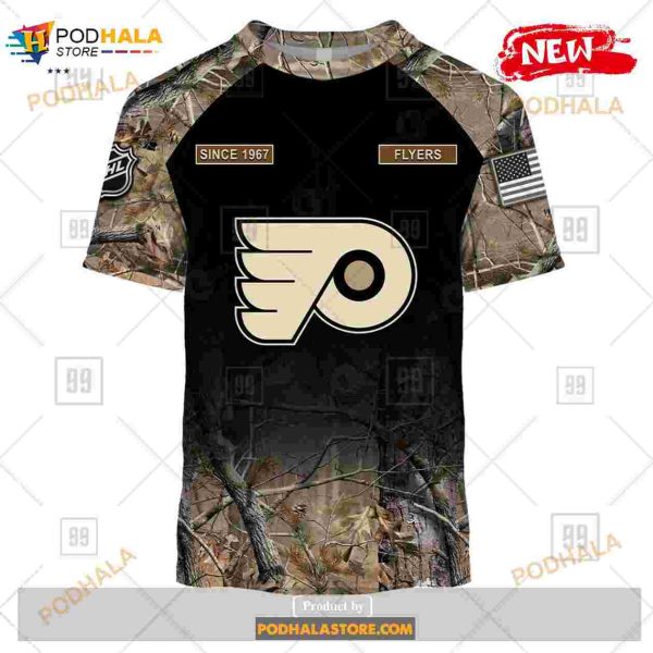 Custom NHL Philadelphia Flyers Hunting Camouflage Design Hoodie Sweatshirt Shirt 3D