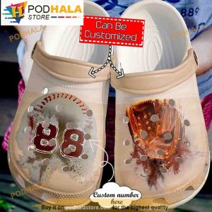 Custom Number And Name Baseball 3D Crocs Clog Shoes