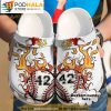 Custom Number Baseball Fire 3D Crocs Clog Shoes
