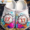 Custom Number Colorful Paint Baseball Crocband 3D Crocs