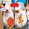 Custom & Number Player Basketball Orange Clogband 3D Crocs