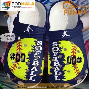 Custom Number Softball Love Crocband 3D Crocs For Women Men
