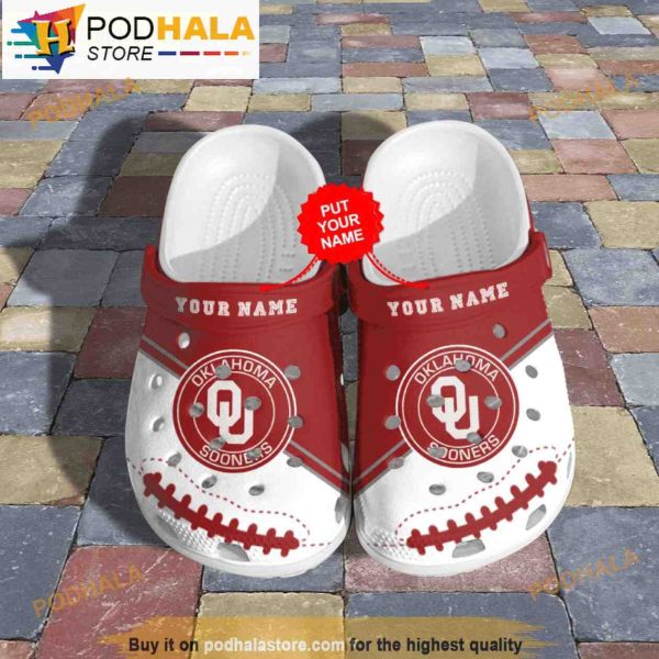 Custom Oklahoma Sooners Football Ncaa Crocband 3D Crocs Slippers