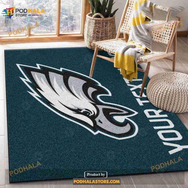 Custom Philadelphia Eagles Accent Rug NFL Area Rug, Bedroom