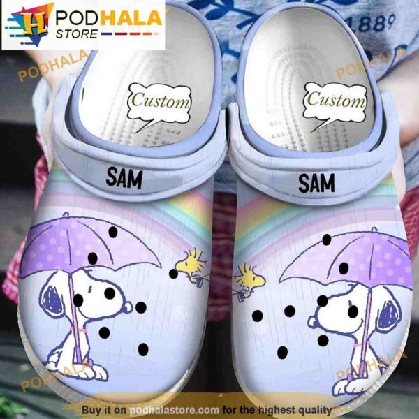 Custom Rainbow Snoopy Crocband 3D Crocs Clog Shoes