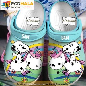 Custom Rainbow Unicorn Snoopy Crocband 3D Crocs