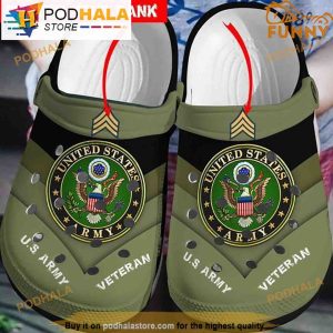 Custom Rank United States Army Green Crocband 3D Crocs