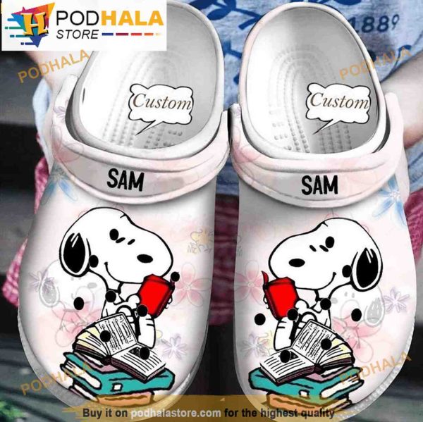 Custom Read A Book Snoopy Crocband 3D Crocs