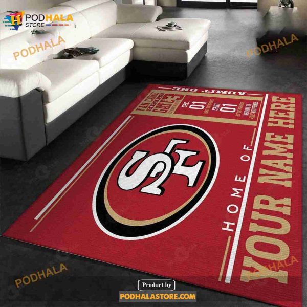 Custom San Francisco 49ers Wincraft Custom NFL Team Logos Area Rug, Bedroom, Christmas Gift