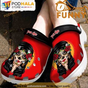 Custom Skull Girl Red Crocband 3D Crocs