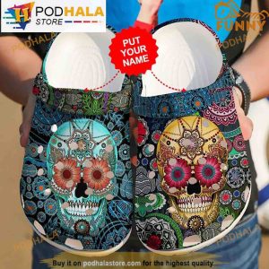 Custom Sugar Skull Crocband 3D Crocs Shoes