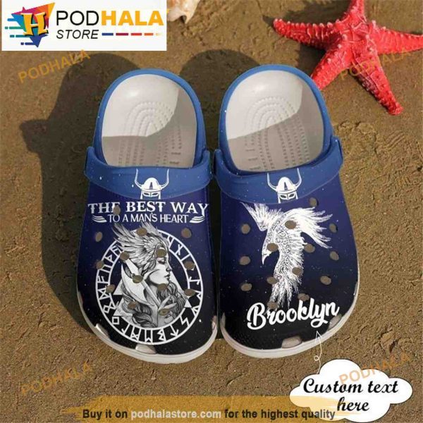 Custom The Best Way To A Mans Heart Viking Crocband 3D Crocs