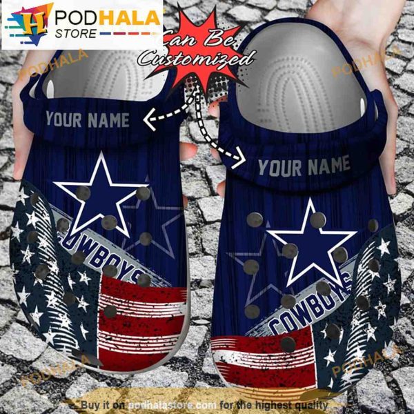 Custom Us Flag Dallas Cowboys New Crocband 3D Crocs Clog Shoes