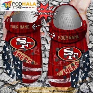 Custom Us Flag Sf 49ers New Crocband 3D Crocs Clog Shoes