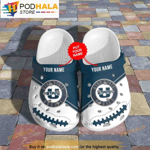 Custom Utah State Aggies Football Ncaa Crocband 3D Crocs Slippers