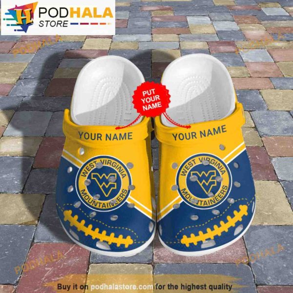 Custom West Virginia Mountaineers Football Ncaa Crocband 3D Crocs Slippers