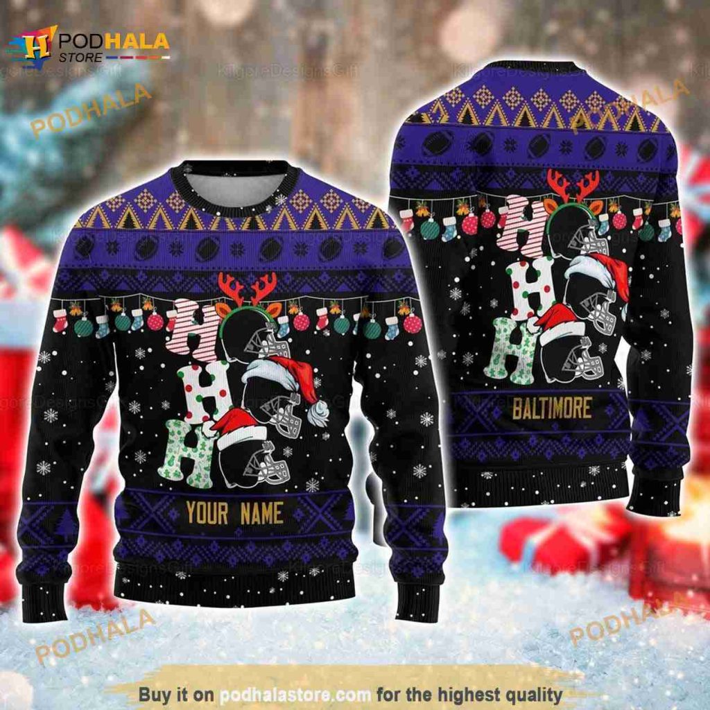 Customized Baltimore Christmas 3D Funny Ugly Sweater