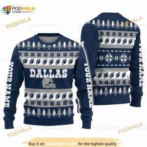 Customized Dallas Christmas 3D Funny Ugly Sweater