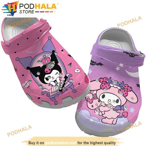 Cute Bat Queen Hello Kitty Crocband 3D Crocs