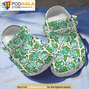 Cute Bulbasaurs Pokemon Crocband 3D Crocs Slippers