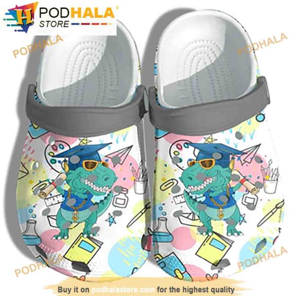 Cute Dinosaur Back To School Crocband 3D Crocs Clog Shoes