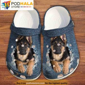 Cute German Shepherd Dog Crocband 3D Crocs
