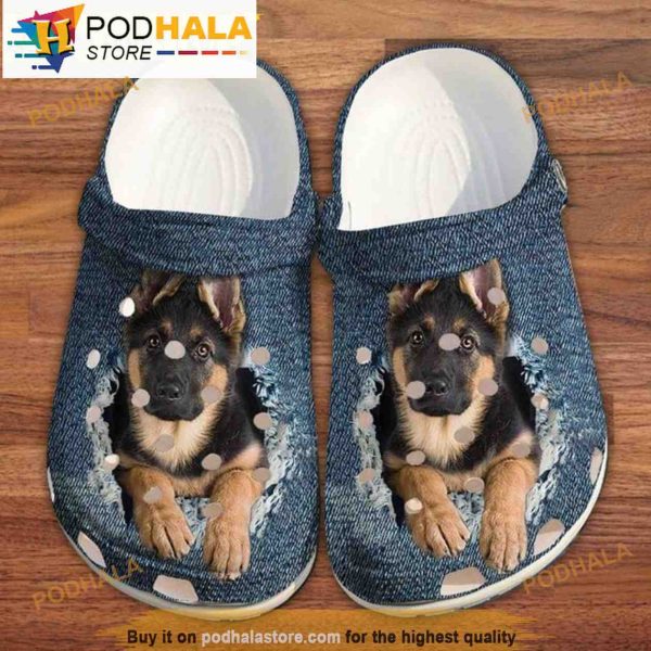 Cute German Shepherd Dog Crocband 3D Crocs
