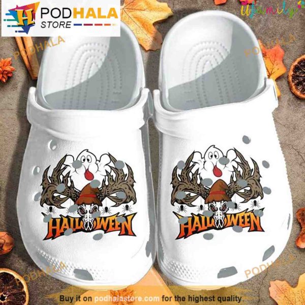 Cute Ghost With Skull Deer Crocband 3D Crocs Halloween