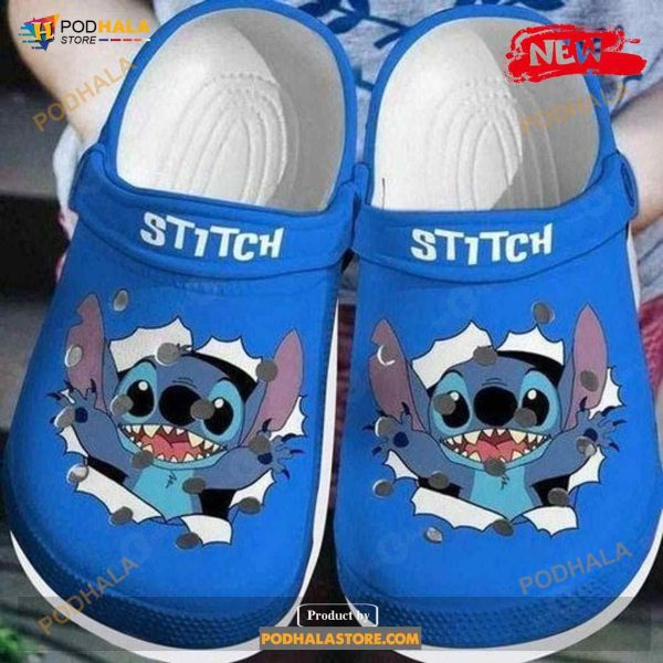 Cute Lilo Stitch In Blue Crocs Crocband Clog Comfortable Water Shoes