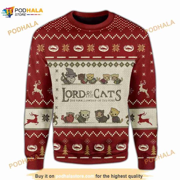 Cute Lord Of The Cats Ugly Christmas Sweater