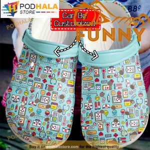 Cute Nurse Pattern Crocband 3D Crocs Classic Clog