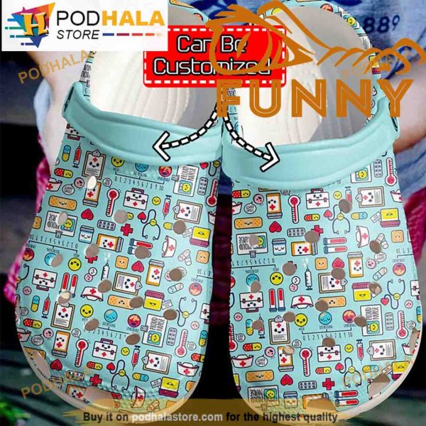 Cute Nurse Pattern Crocband 3D Crocs Classic Clog